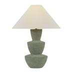 Kamas Stacked Ceramic Table Lamp in Oak Moss