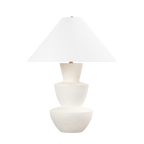 Kamas Stacked Ceramic Table Lamp in Ivory Texture