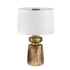 Tall Terron Glass Table Lamp in Patina Brass