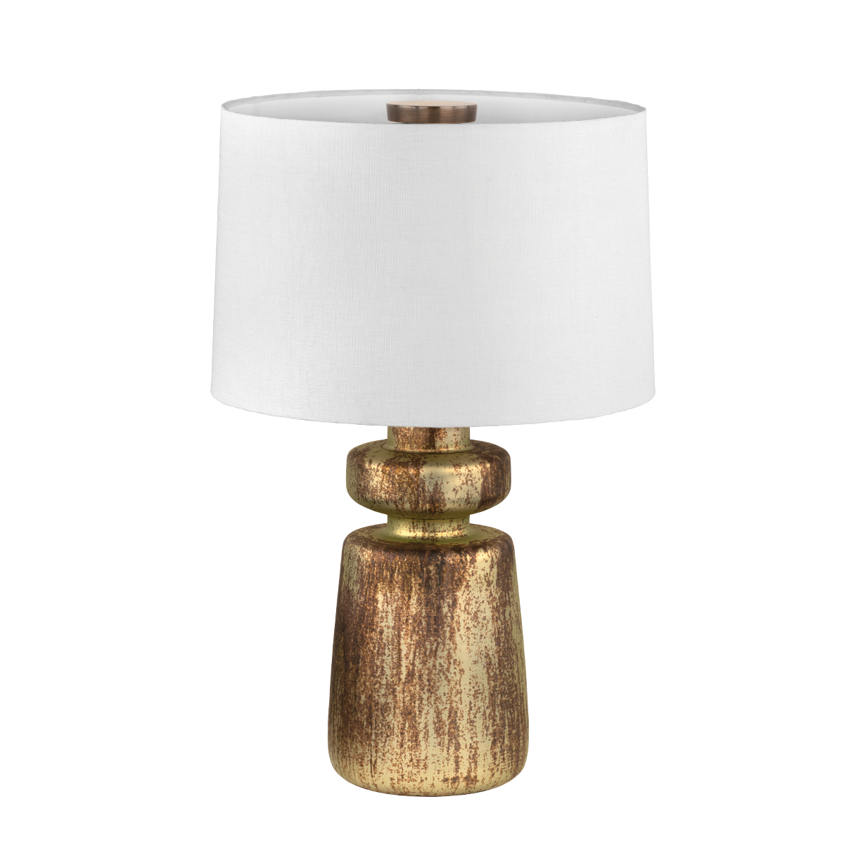 Tall Terron Glass Table Lamp in Patina Brass