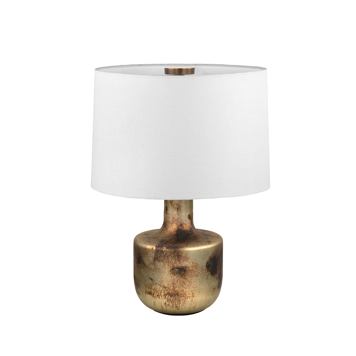 Terron Glass Table Lamp in Patina Brass