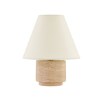 Bronte Travertine Table Lamp in Patina Brass