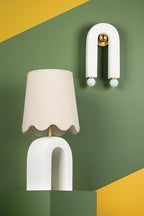 Roshani Ceramic Table Lamp styled in a room