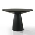 Black round table on a white background