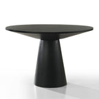 Black round table on a white background