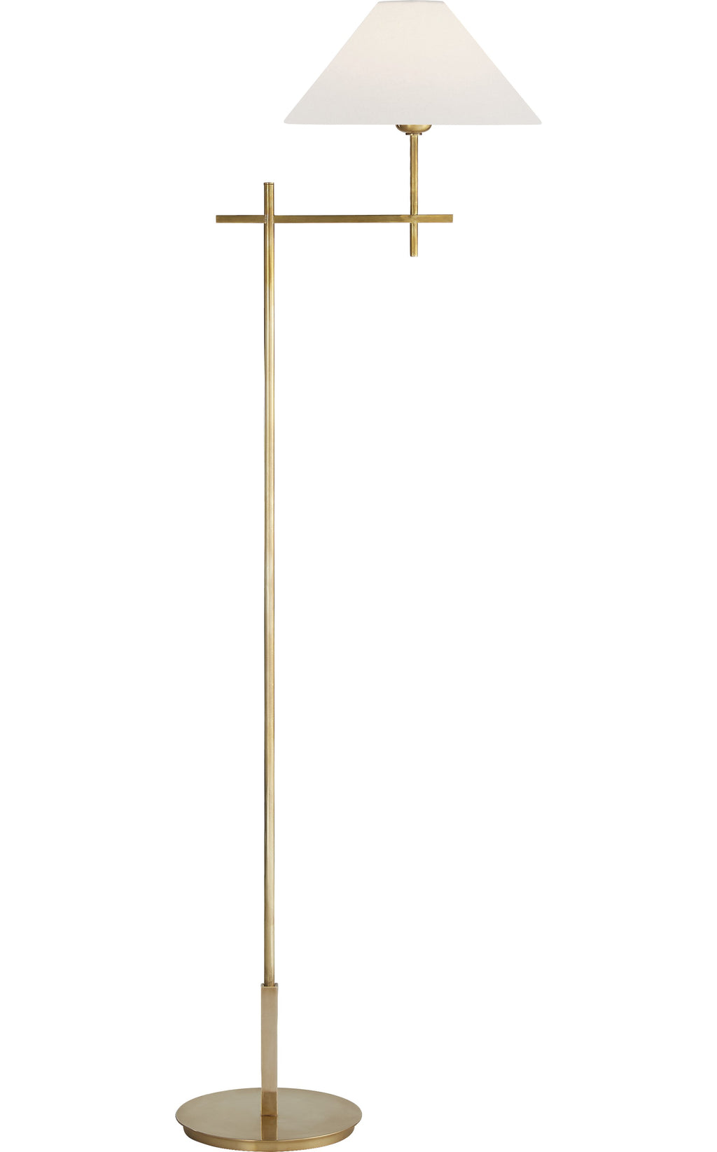 Hackney Bridge Arm Floor Lamp by J. Randall Powers in Hand-Rubbed Antique Brass