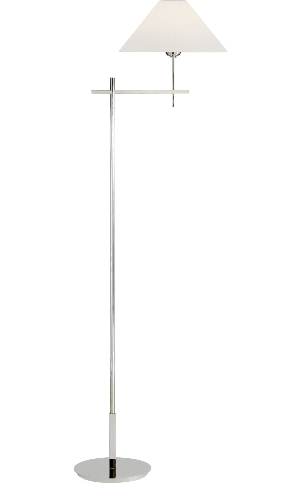 Hackney Bridge Arm Floor Lamp by J. Randall Powers in Polished Nickel