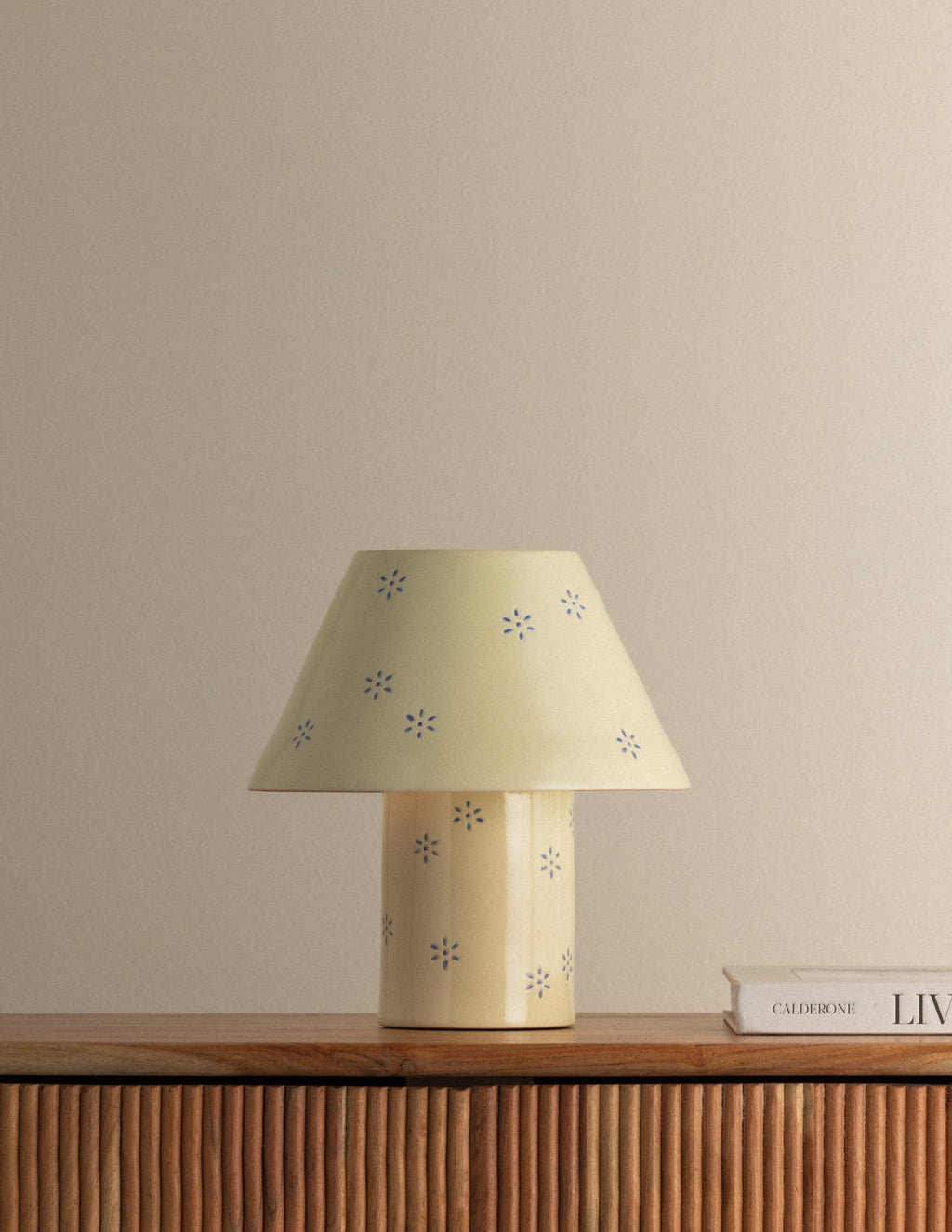 Seraphine Rechargeable Ceramic Table Lamp styled in a room 2