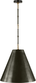 Goodman Medium Hanging Light in Bronze and Brass with Bronze shade