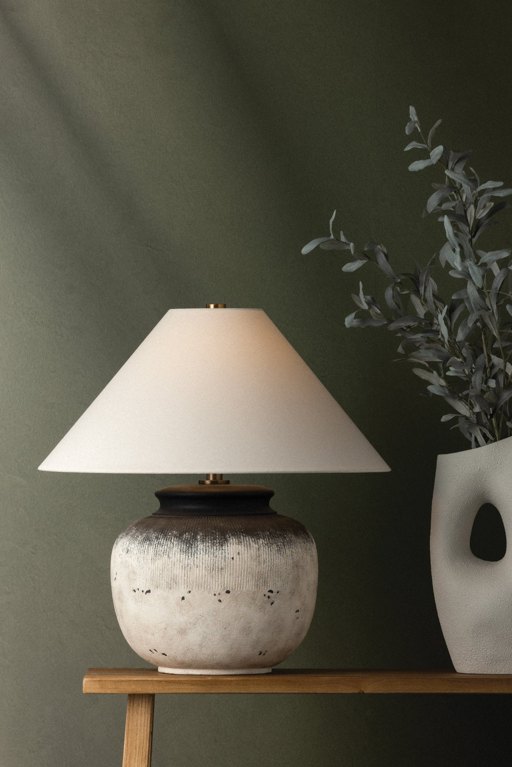 Unearthed Ceramic Table Lamp by Lauren Liess styled in a room 2