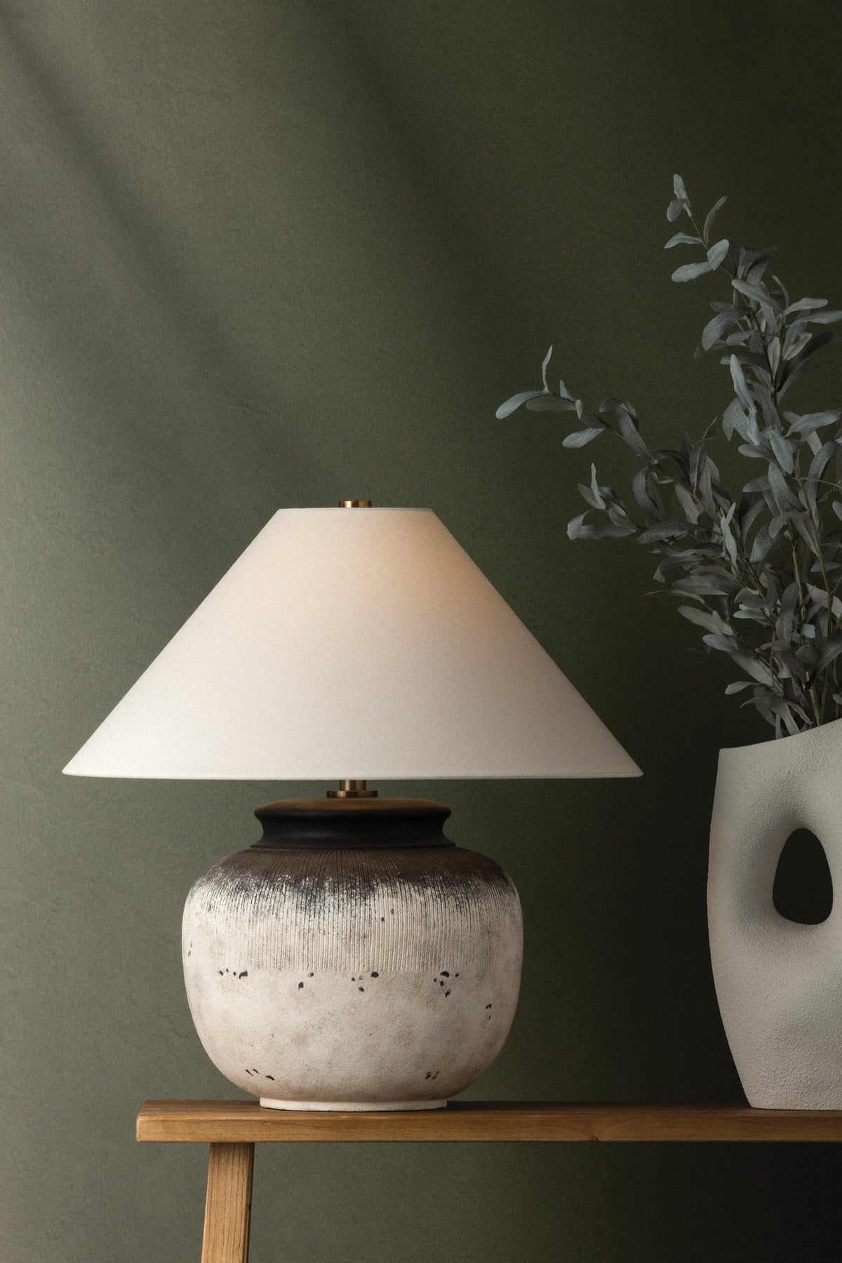 Unearthed Ceramic Table Lamp by Lauren Liess styled in a room 2