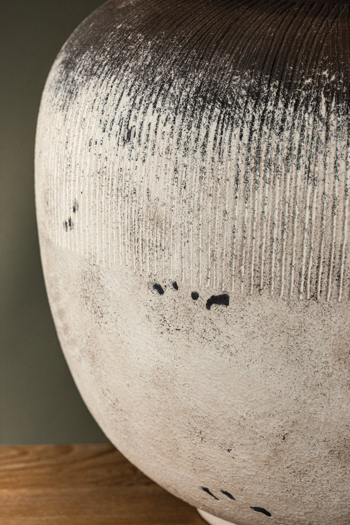 Unearthed Ceramic Table Lamp by Lauren Liess styled in a room