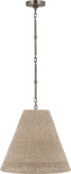 Goodman Medium Hanging Light in Antique Nickel with Ash shade