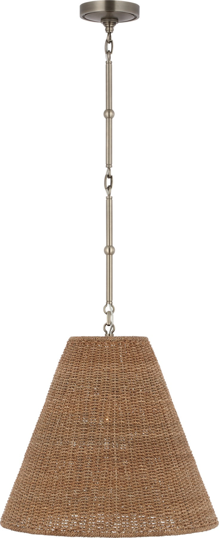 Goodman Medium Hanging Light in Antique Nickel with Toast shade