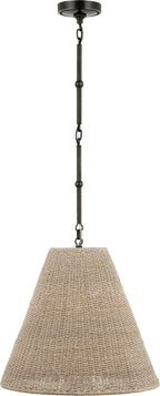 Goodman Medium Hanging Light in Bronze with Ash shade