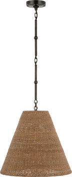 Goodman Medium Hanging Light in Bronze with Toast shade