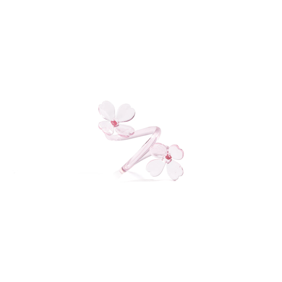 Botanica Glass Flower Napkin Rings - Set of 4 Boxed - Pink