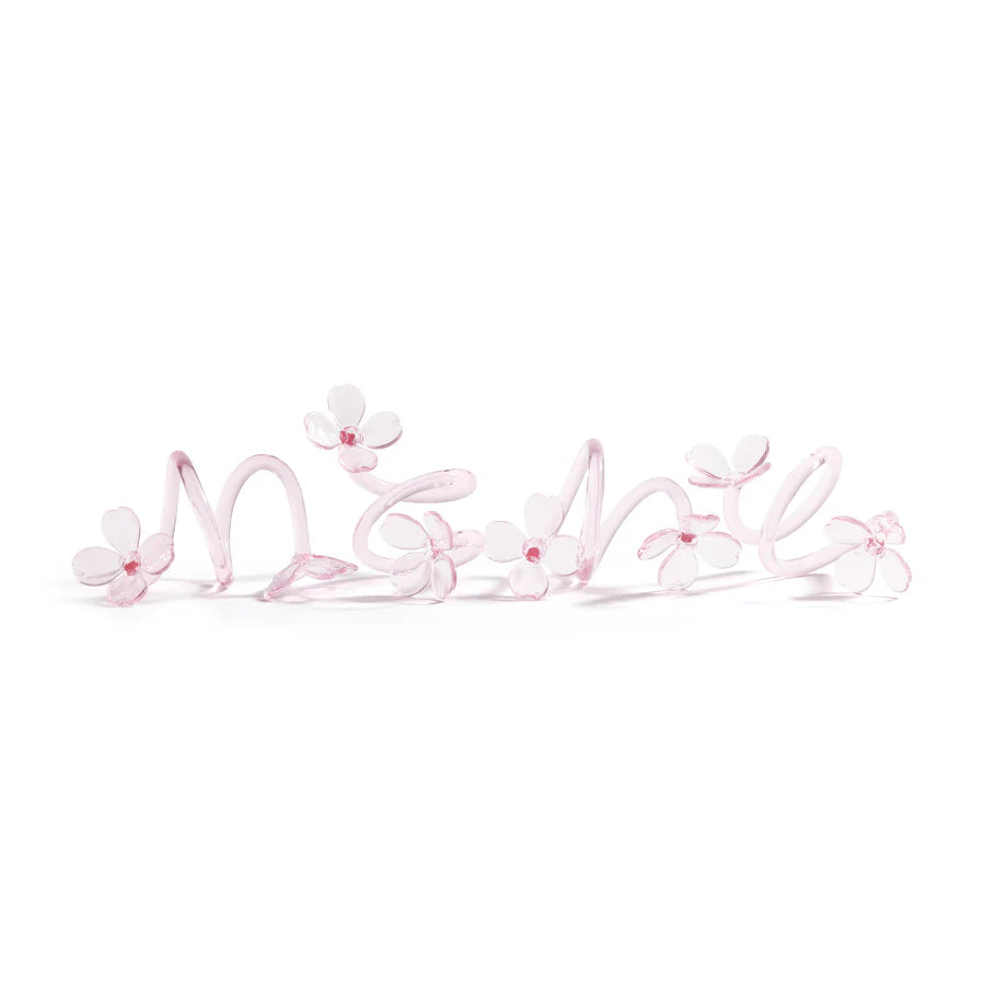 Botanica Glass Flower Napkin Rings - Set of 4 Boxed - Pink