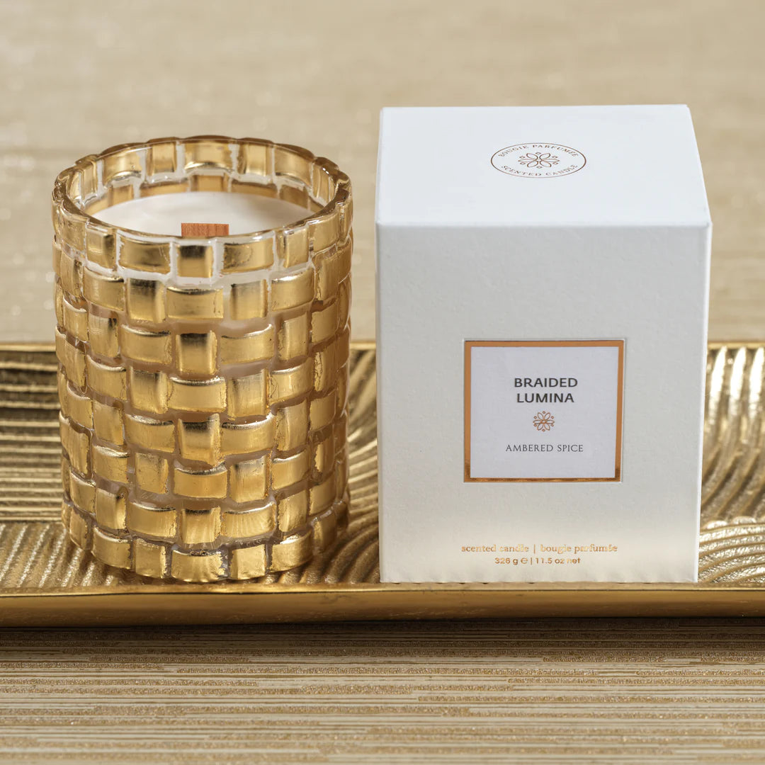 Braided Lumina Scented Candle - Wood Wick