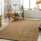 Calla Hand-Woven Jute Rug styled in a room