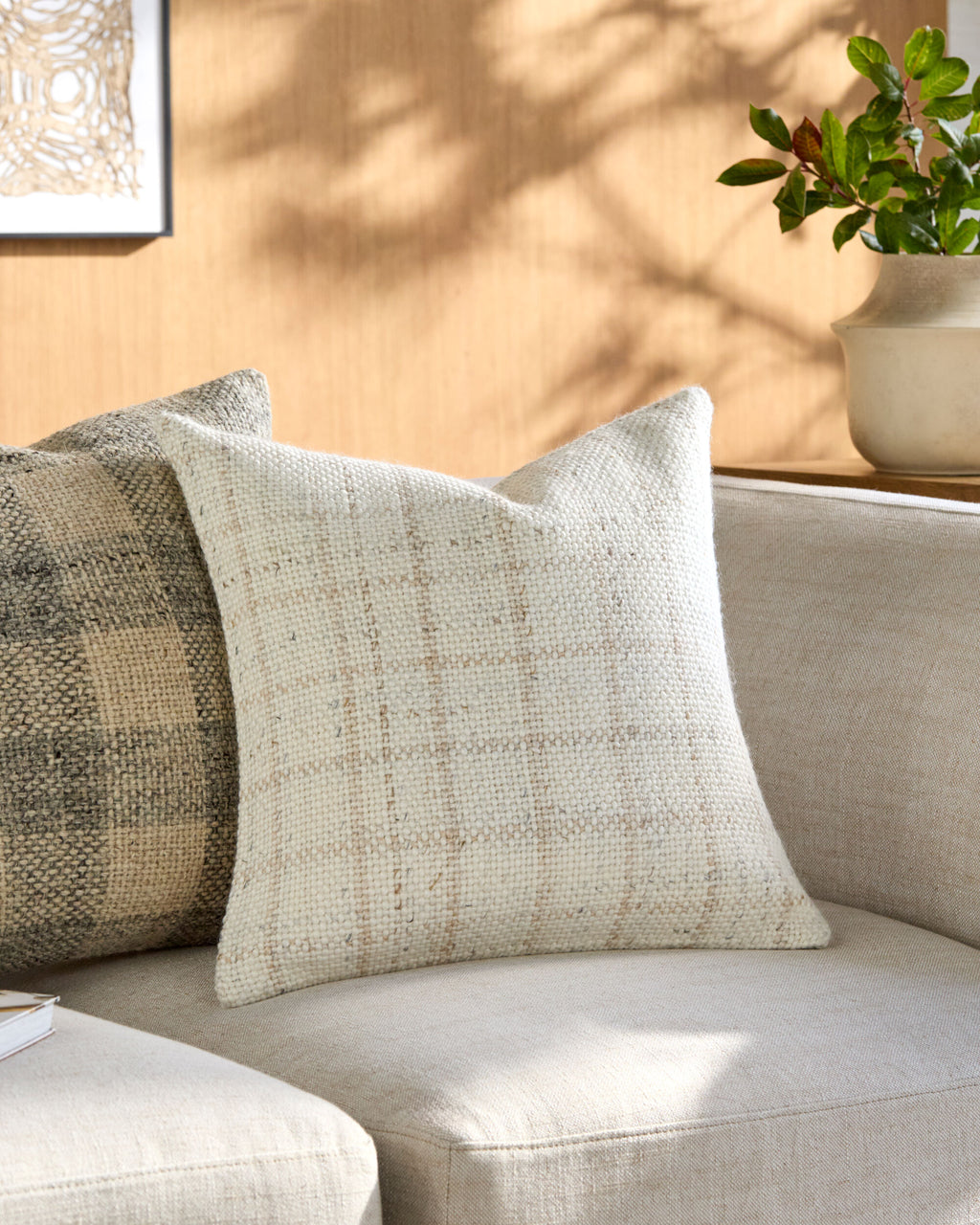 Amaya Pillow in Ivory by Surya - detail