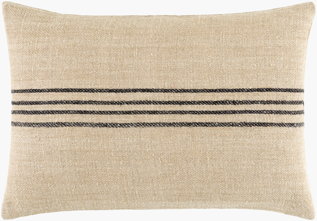 Brett Pillow in Beige / Black by Surya - detail