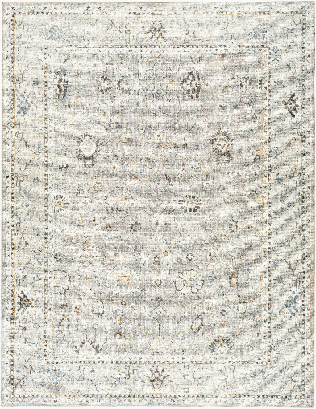 Davina Machine Woven Rug in Light Grey