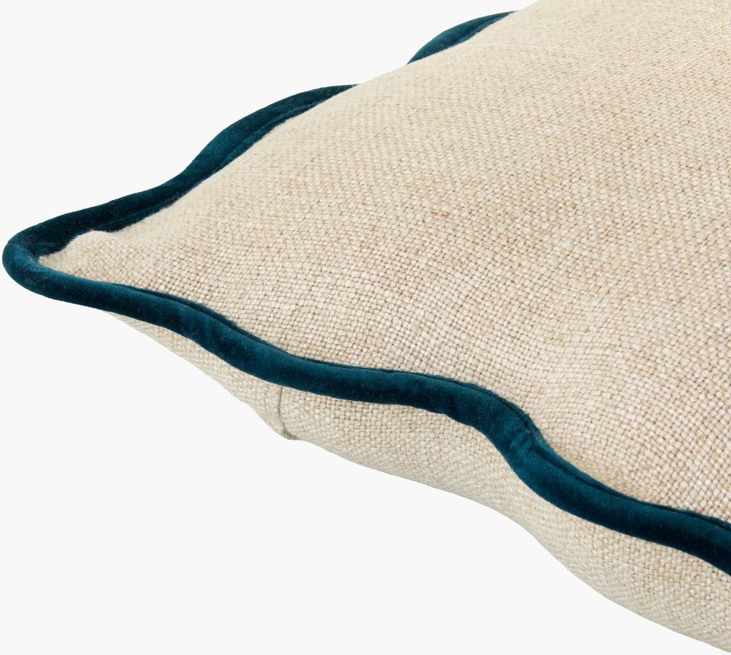 Caliza Pillow in Cream / Navy by Surya - detail