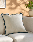 Caliza Pillow in Cream / Navy by Surya - detail