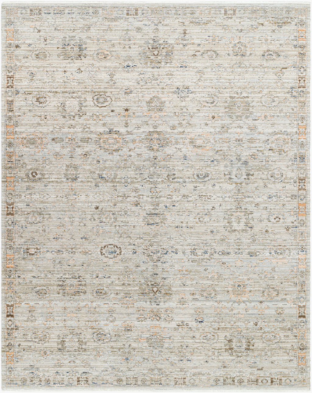 Margaret Washable Rug in Light Grey