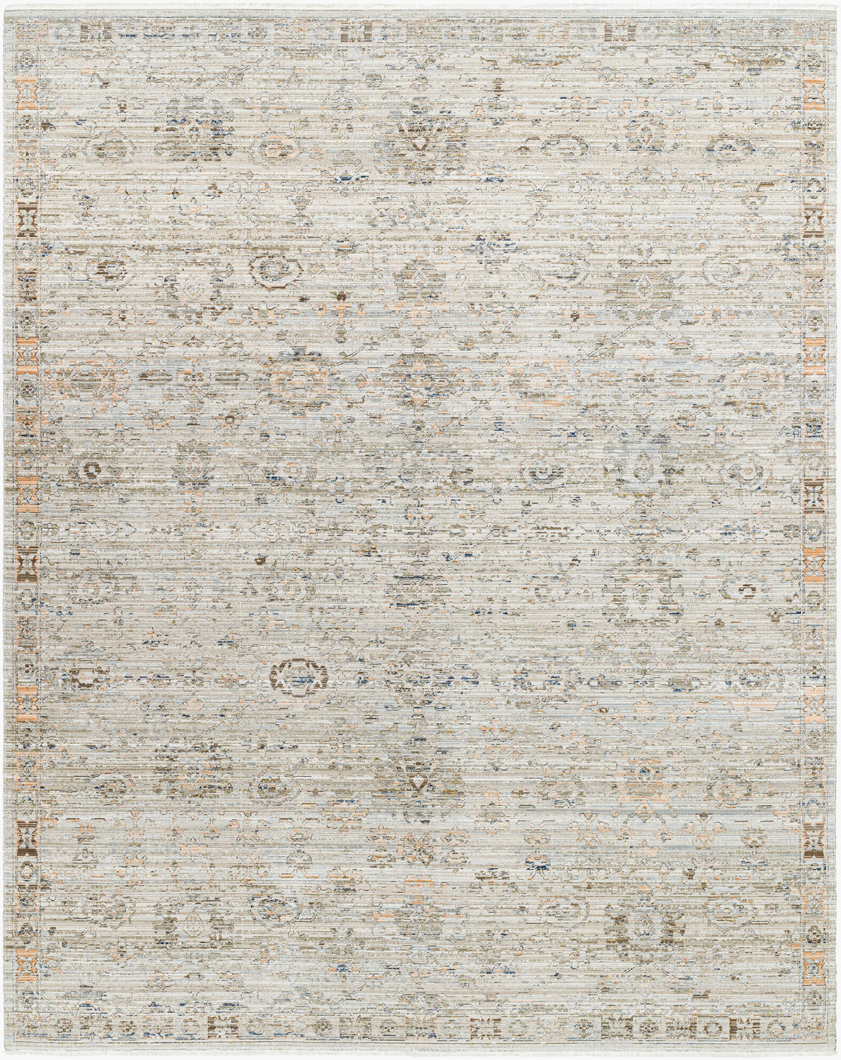 Margaret Washable Rug in Light Grey
