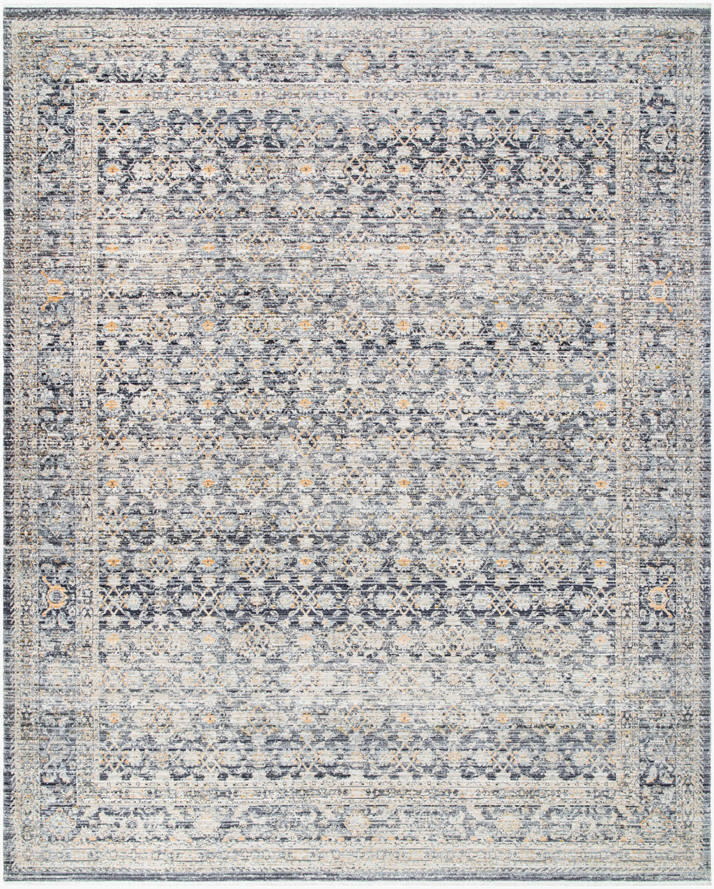 Margaret Washable Rug in Blue Grey