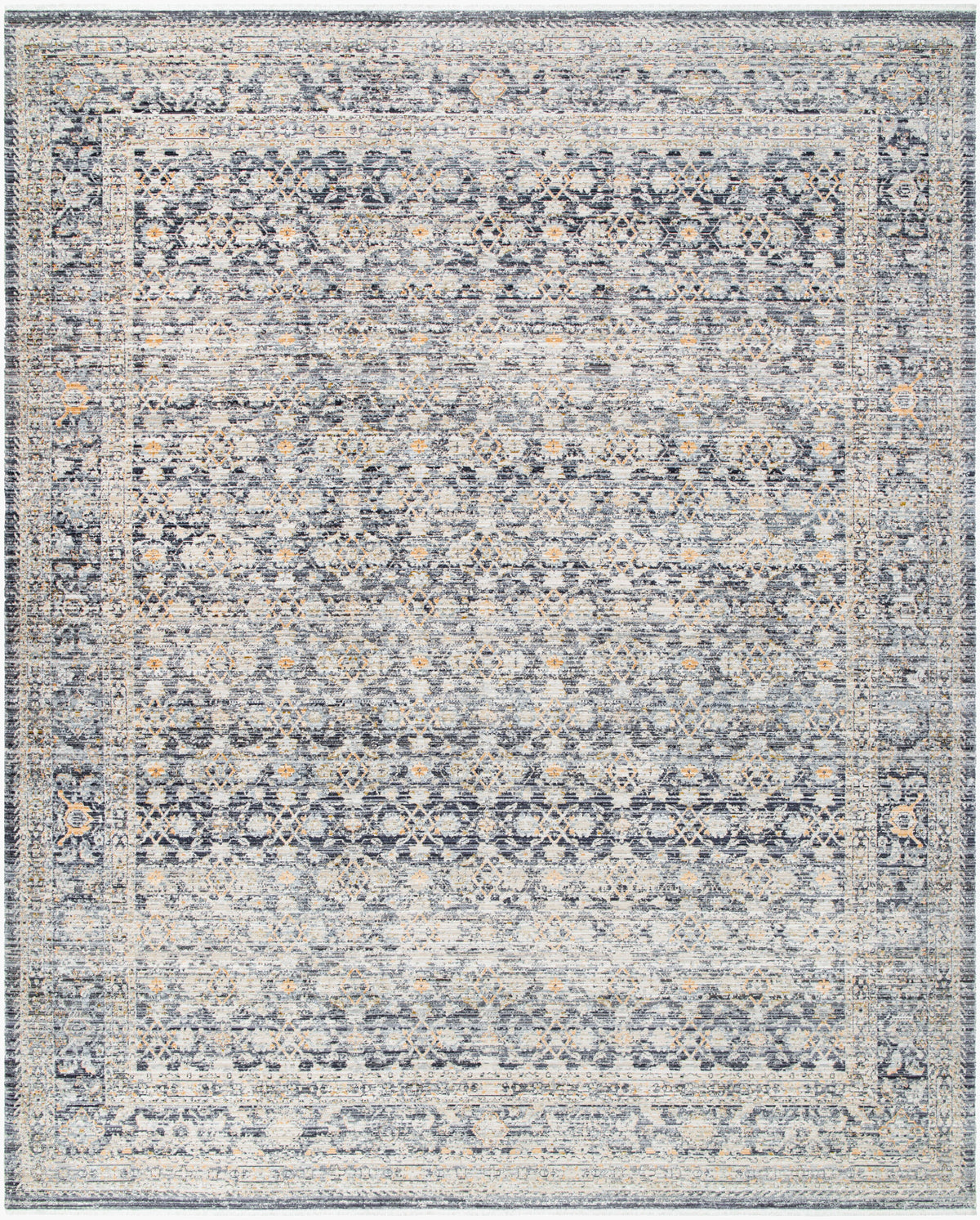 Margaret Washable Rug in Blue Grey