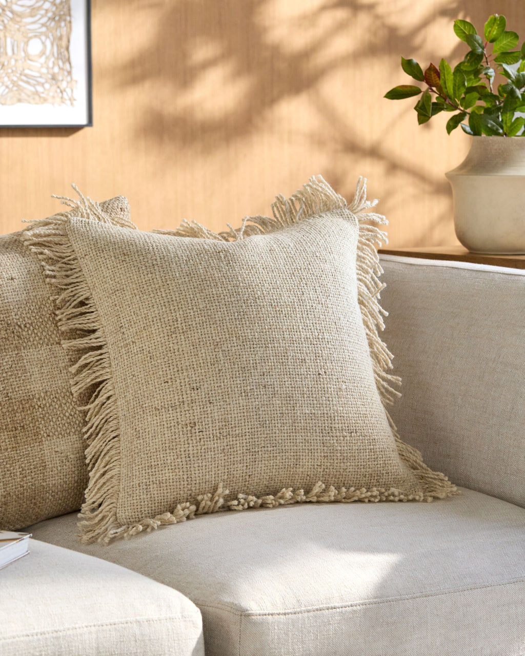 Marisol Pillow in Natural by Surya - detail