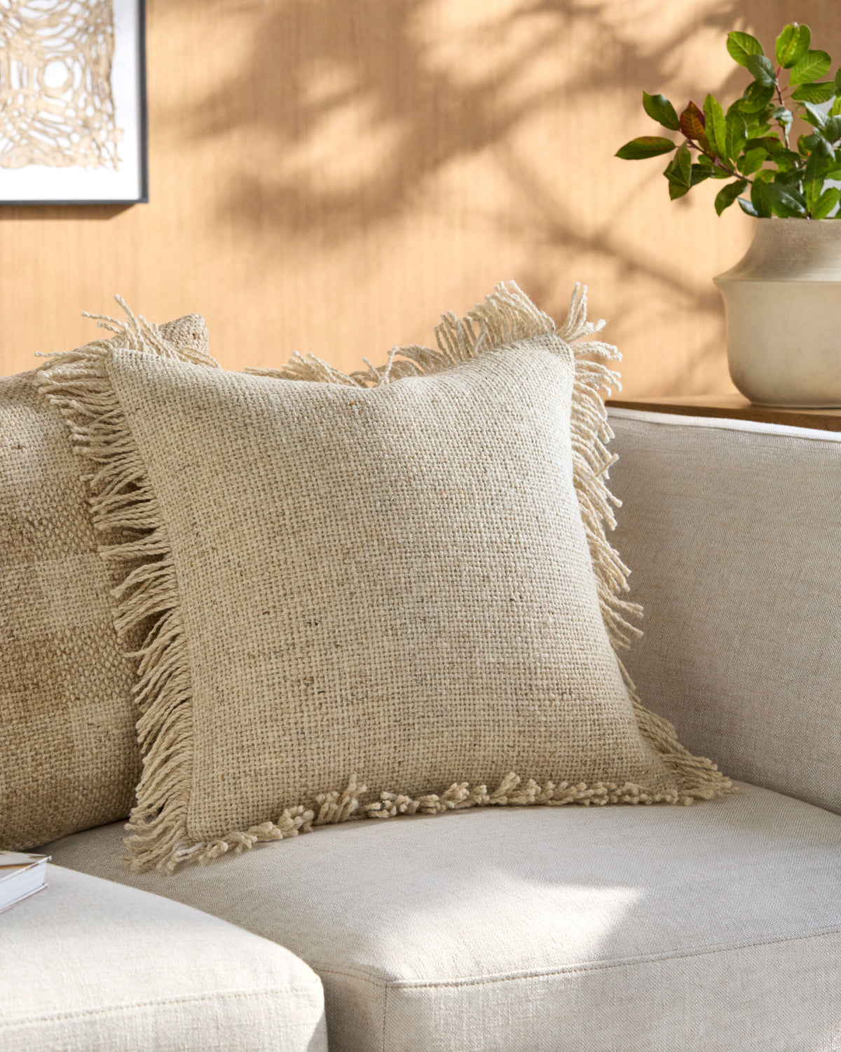 Marisol Pillow in Natural by Surya - detail