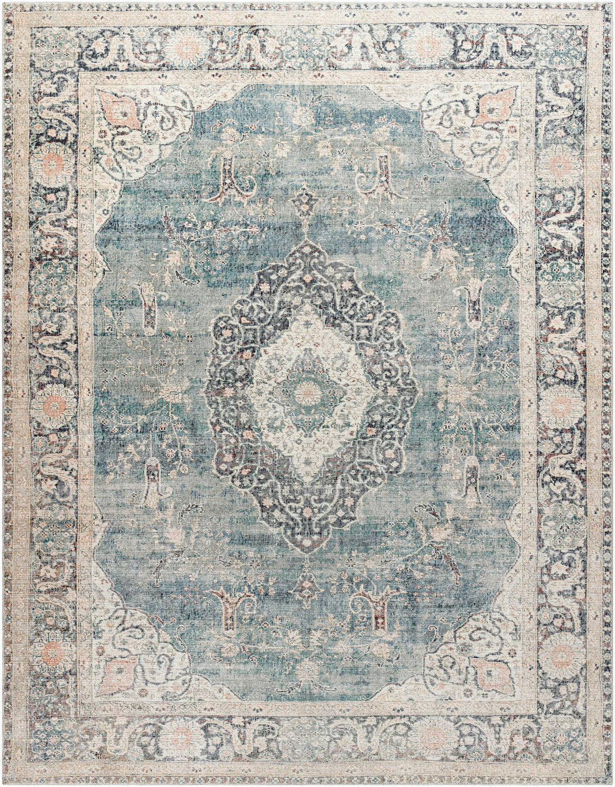 Marlene Machine Woven Rug in Aqua
