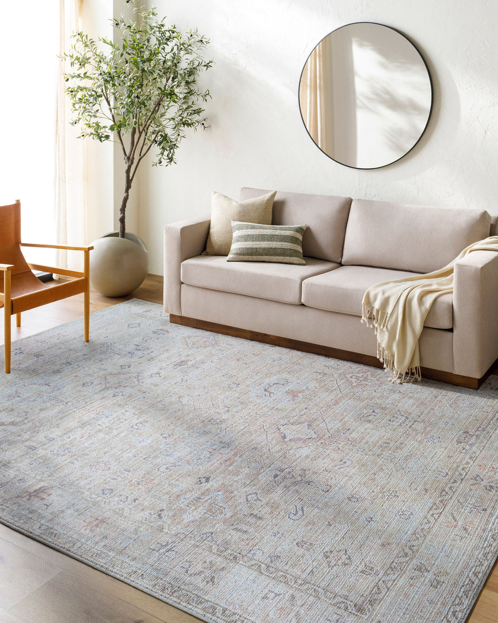 Marlene Machine Woven Rug styled in a room