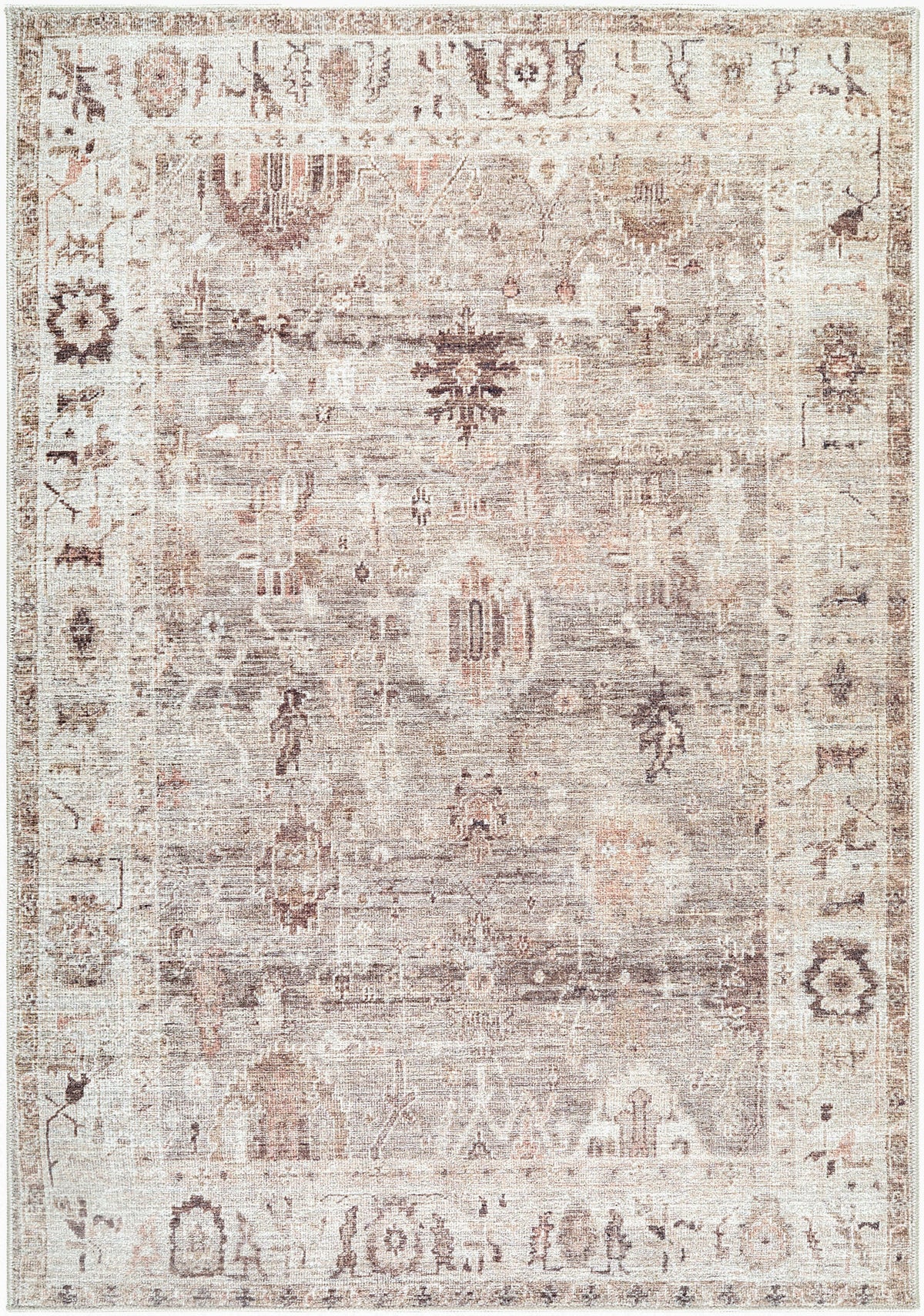 Marlene Machine Woven Rug in Charcoal / Ivory