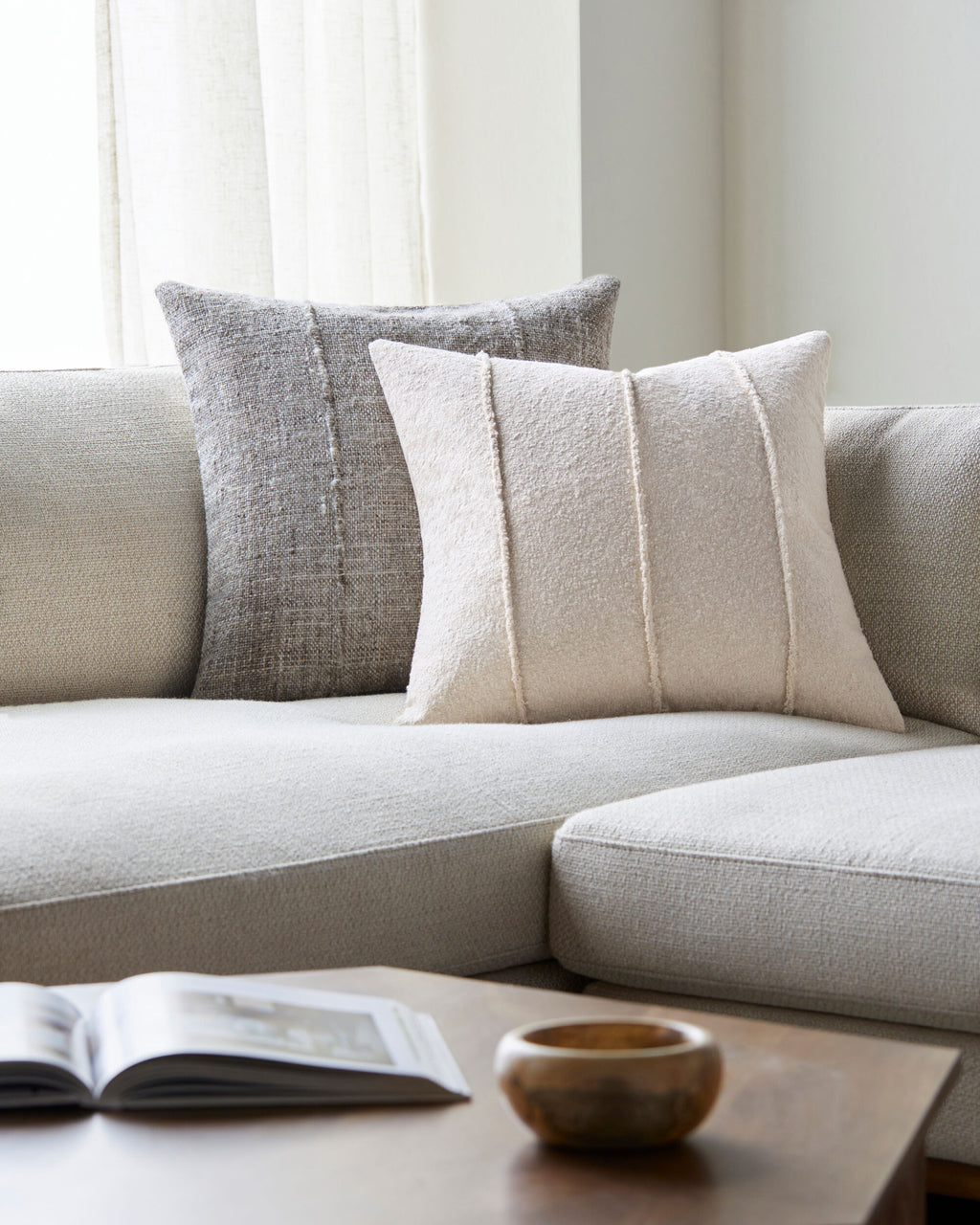Mindy Pillow in Ivory by Surya - detail