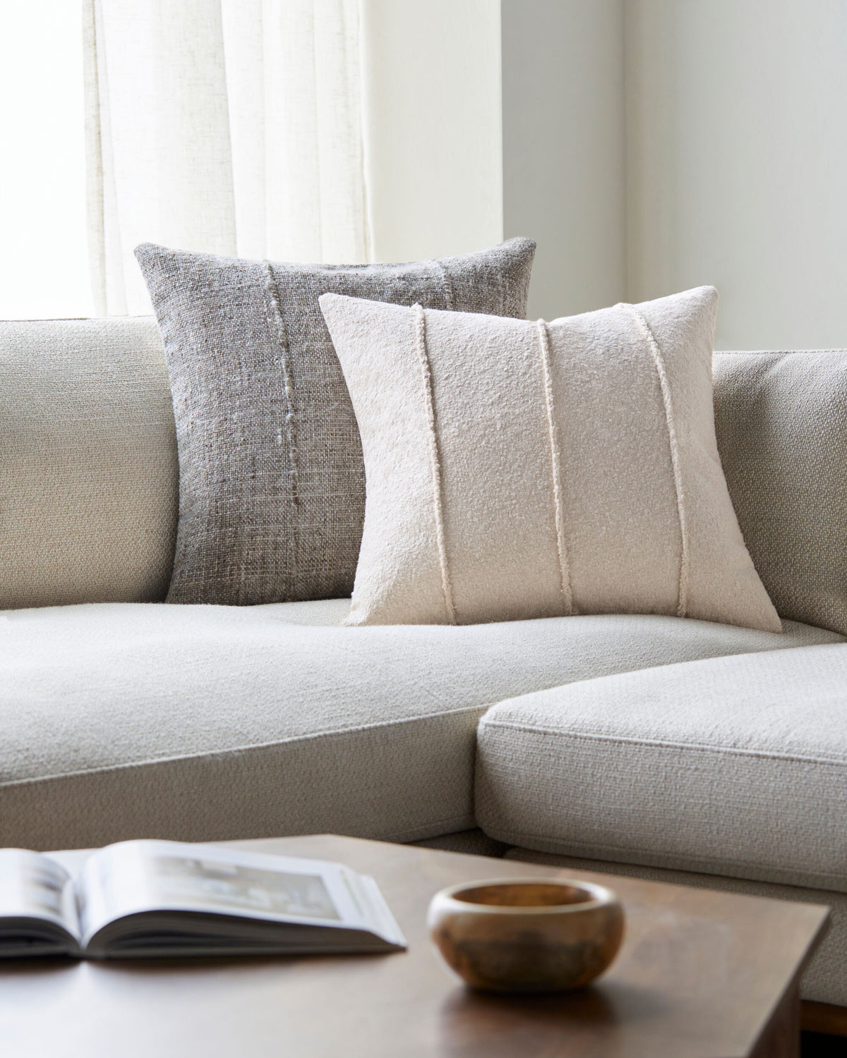 Mindy Pillow in Ivory by Surya - detail