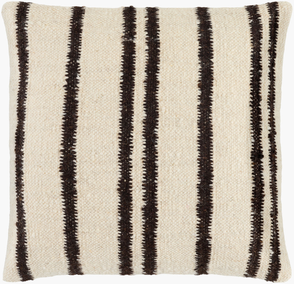 Solea Pillow in Ivory / Black Stripe by Surya