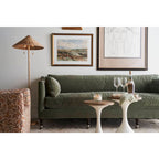 Quick Ship 90" Madeline Sofa - Antiqued Moss Velvet