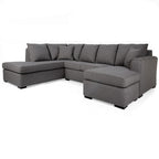 Gray sectional sofa on a white background