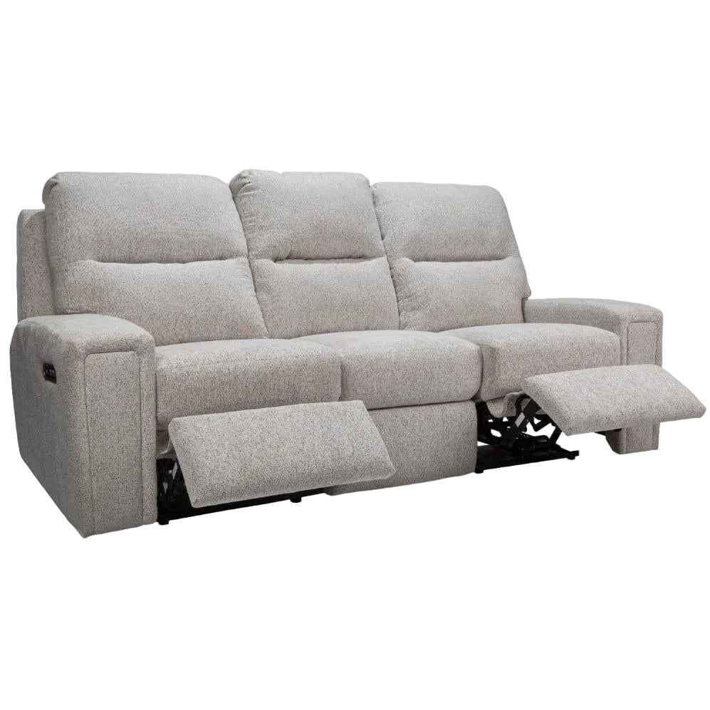 Gray reclining sofa on a white background