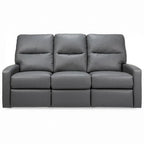 Gray leather sofa on a white background