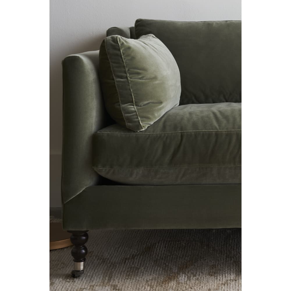 Quick Ship 90" Madeline Sofa - Antiqued Moss Velvet