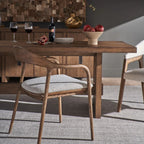 Dining table with chairs in a room setting