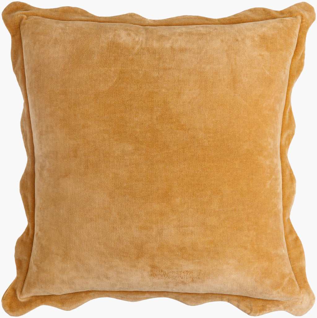 Effervescent Scalloped Pillow in Ochre
