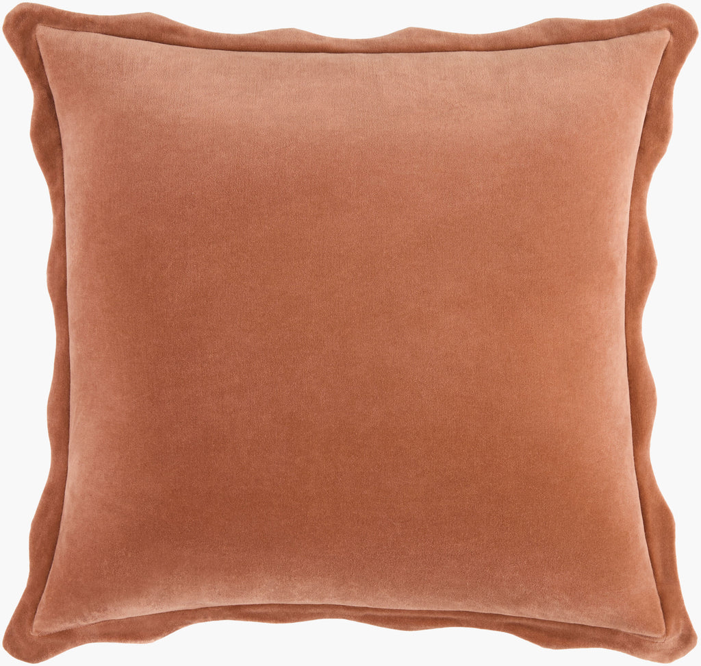 Effervescent Scalloped Pillow in Terracotta