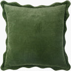 Effervescent Scalloped Pillow in Moss